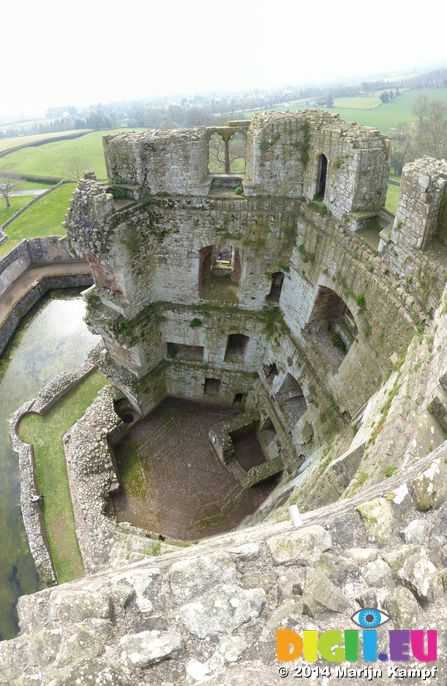 FZ004508-23 View inside Great Tower at Raglan Castle